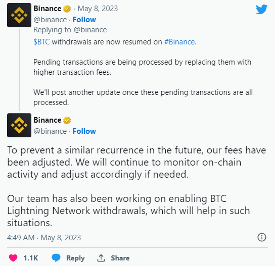 Binance halts Bitcoin withdrawals for the second time in 12 hours image 50