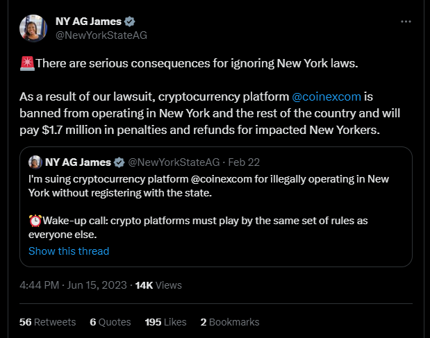 New York Bans CoinEx Exchange, Seizes $1.7M in Crypto Assets image 123