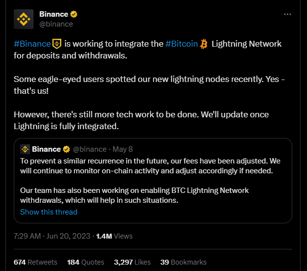 Binance to Use Lightning Network to Speed Up Bitcoin Transactions image 167