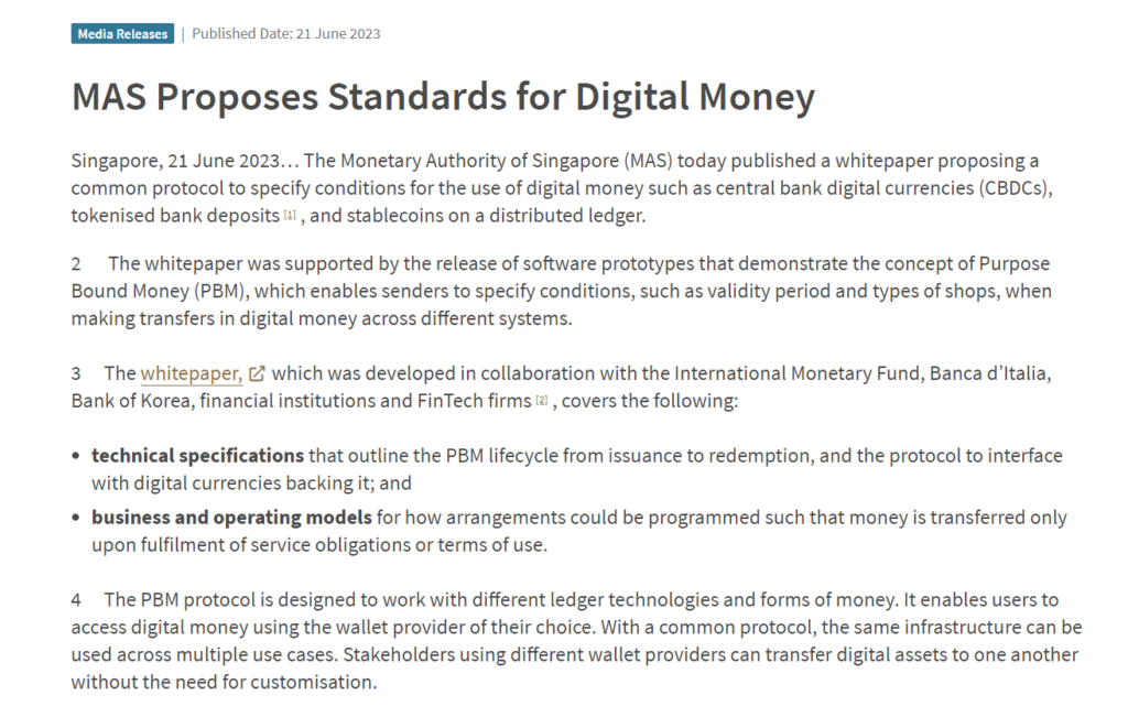 MAS proposes common protocol for digital money, trials underway in Singapore image 169