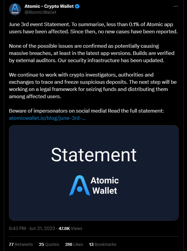 Atomic Wallet hack: What we know so far and what's still unclear image 176