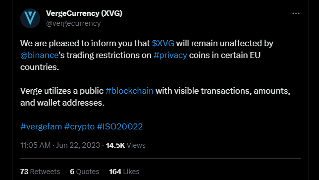 Binance Backtracks on Delisting Privacy Coins in Europe image 207