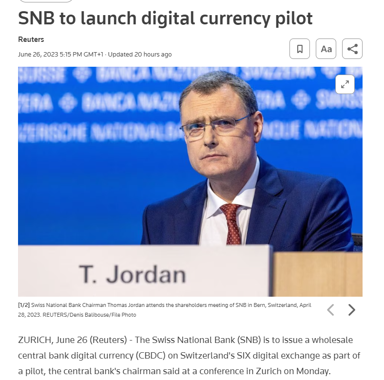 Swiss National Bank to Launch Wholesale CBDC Pilot with Real Money image 211