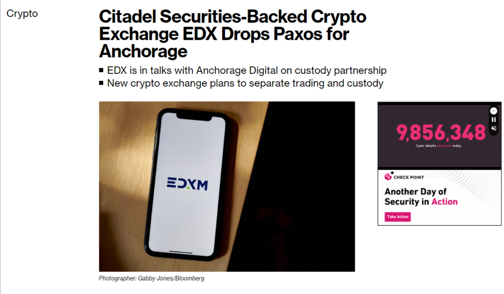 EDX to Switch Custody Providers from Paxos to Anchorage image 221