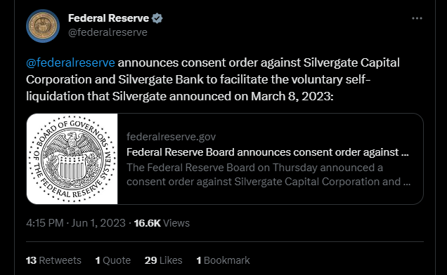 Fed Issues Order to Silvergate Bank for Self-Liquidation image 6