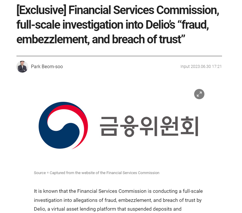 South Korean Crypto Lender Delio in Hot Water with Regulators image 4