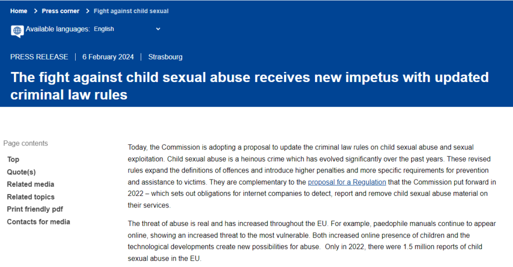child sexual abuse law